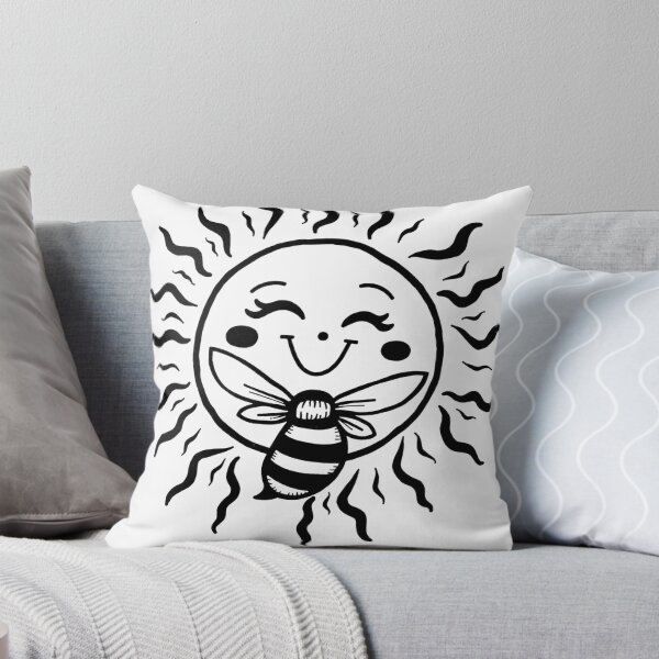 Item preview, Smiling Sun and Bee: Positive Vibes Tattoo Flash designed and sold by Qubivibe.