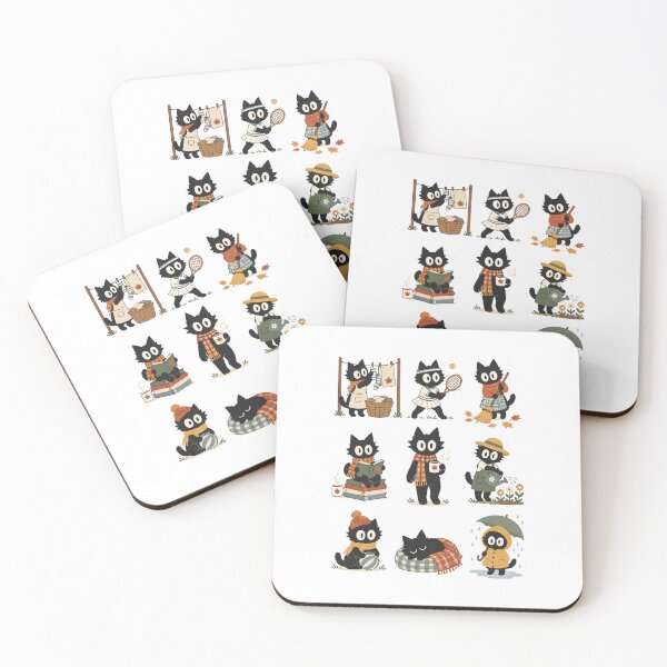 Item preview, Vintage Kittens Everyday Activities, Retro Cat Hobbies Illustration Set designed and sold by Krasnovaovaova.