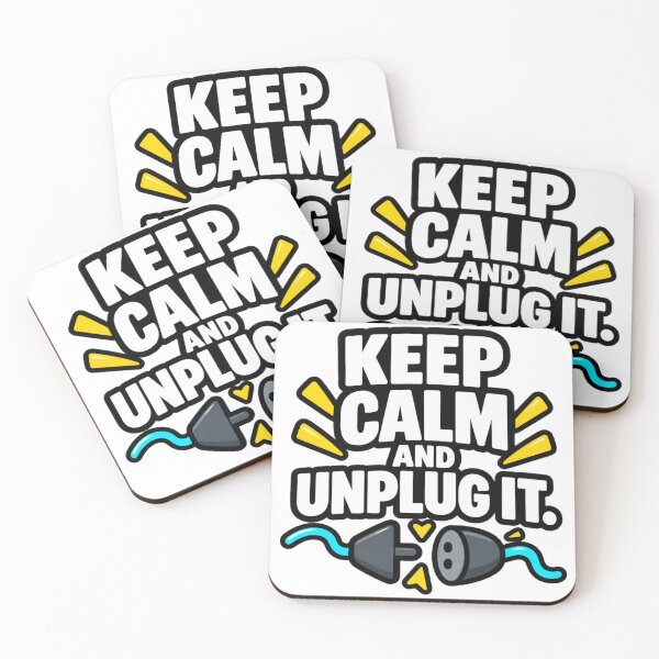 Item preview, Keep Calm And Unplug It Funny AI Quote Design designed and sold by Kenzie & Co.