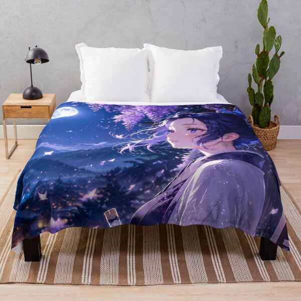 Item preview, Shinobu Kocho Demon Slayer Moonlit Wisteria Garden designed and sold by SolenneAzur.