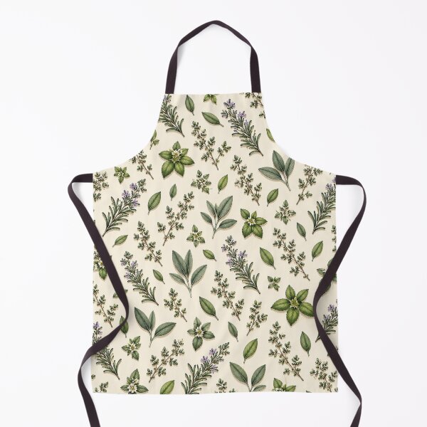 Item preview, Culinary Herbs Botanical Pattern – Rosemary Basil Sage & Thyme designed and sold by HO•Designs.