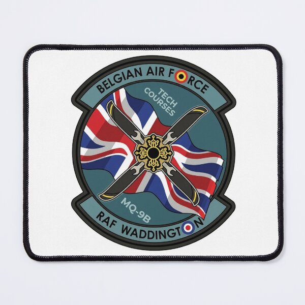 Item preview, Belgian Air Force MQ-9B Tech Courses RAF Waddington Patch designed and sold by CharlieDesings.