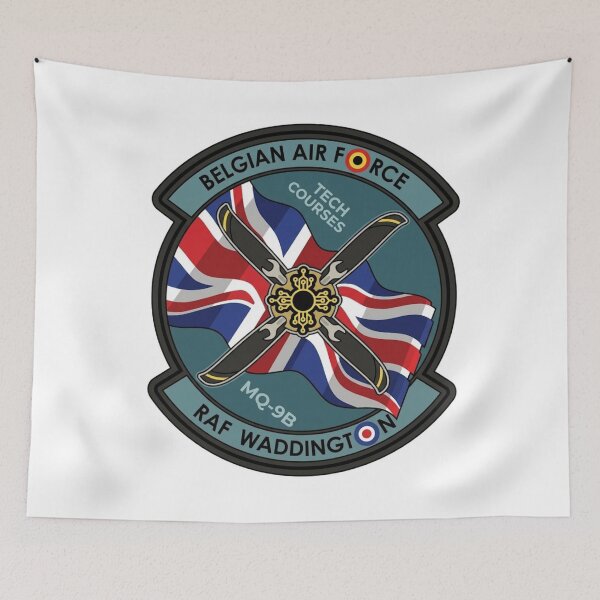 Item preview, Belgian Air Force MQ-9B Tech Courses RAF Waddington Patch designed and sold by CharlieDesings.