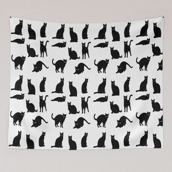 Item preview, Cute Minimalist Cat Pattern Art Adorable Kitty Digital Vector Illustration Playful Cat Silhouette Aesthetic Black Cat Patterns designed and sold by Matt_Smith.