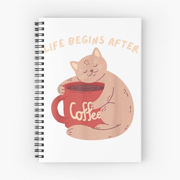 Item preview, Life Begins After Coffee - Coffee Lover Caffeine Sleepy Cat T-Shirt designed and sold by hapitoss.