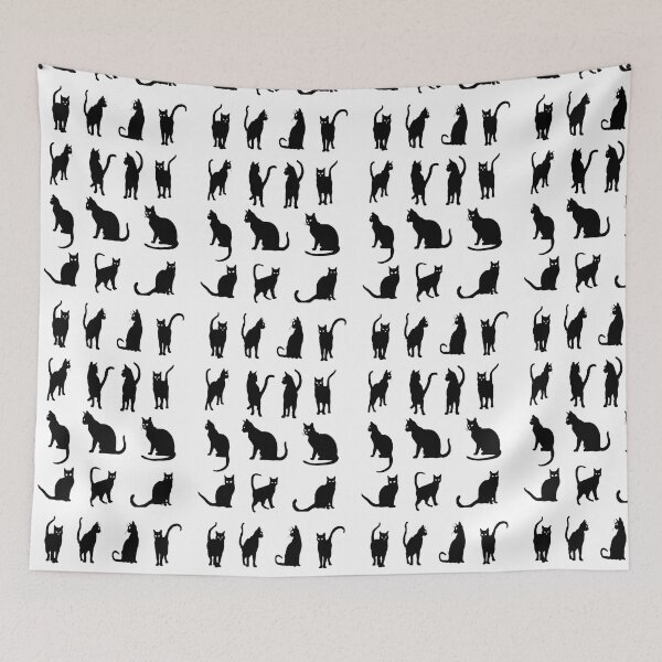 Item preview, Cute Minimalist Cat Pattern Art Adorable Kitty Digital Vector Illustration Playful Cat Silhouette Aesthetic Black Cat Patterns designed and sold by Matt_Smith.