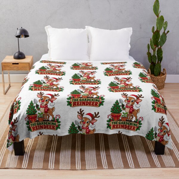 Item preview, Gardening Reindeer with Christmas Plants designed and sold by skyartdesign.