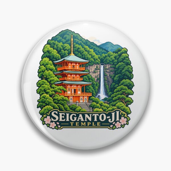 Item preview, Seiganto-ji Temple and Nachi Waterfall, Japan designed and sold by Myra365Art.