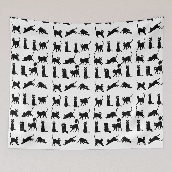 Item preview, Cute Minimalist Cat Pattern Art Adorable Kitty Digital Vector Illustration Playful Cat Silhouette Aesthetic Black Cat Patterns designed and sold by Matt_Smith.
