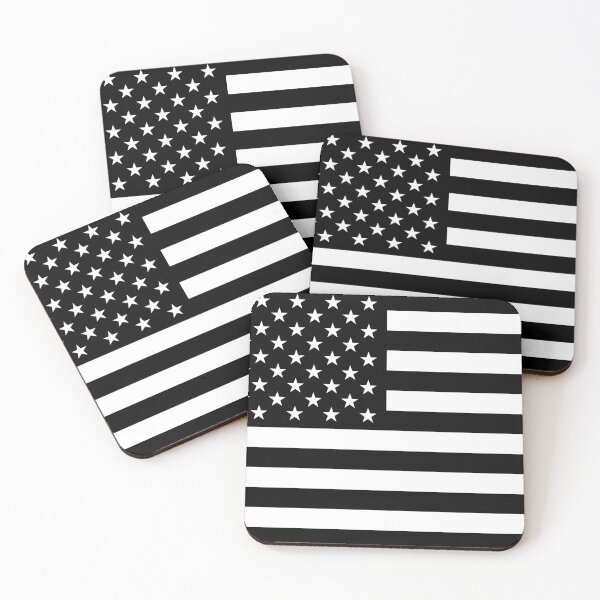 Item preview, American Flag USA - Black & White United States Flag designed and sold by DGMaxShop.