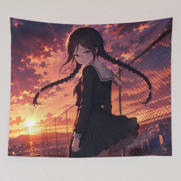 Item preview, Toko Fukawa Danganronpa Fiery Rooftop Sunset designed and sold by SolenneAzur.