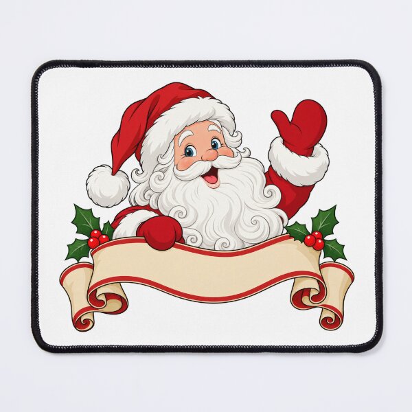 Item preview, Jolly Santa with Red Mittens and Ribbon Banner designed and sold by skyartdesign.