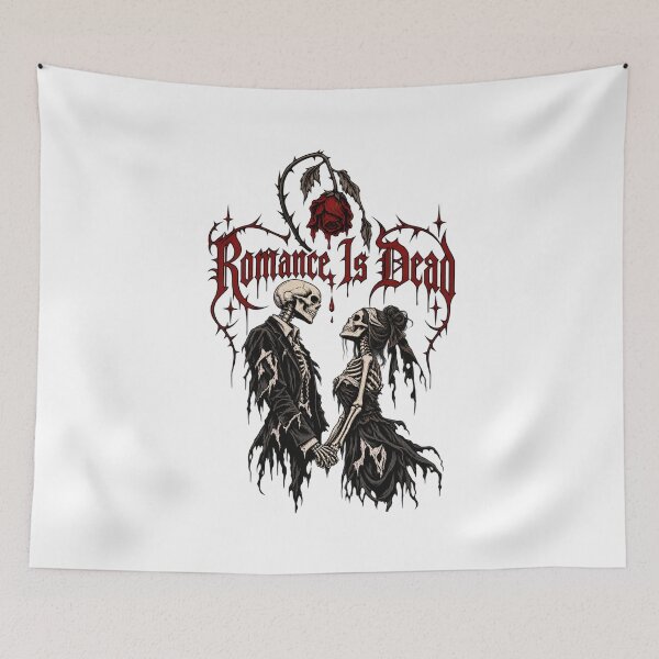 Item preview, Romance Is Dead Gothic Skeleton Lovers Dark Rose Art designed and sold by SeriouslyArtistical.