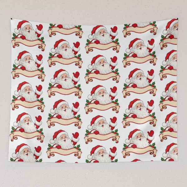 Item preview, Jolly Santa with Red Mittens and Ribbon Banner designed and sold by skyartdesign.