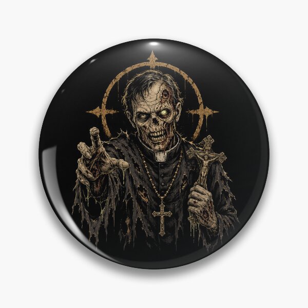 Item preview, Zombie Priest – Gothic Religious Horror Art designed and sold by Stinky Lincy's Apparel Company.