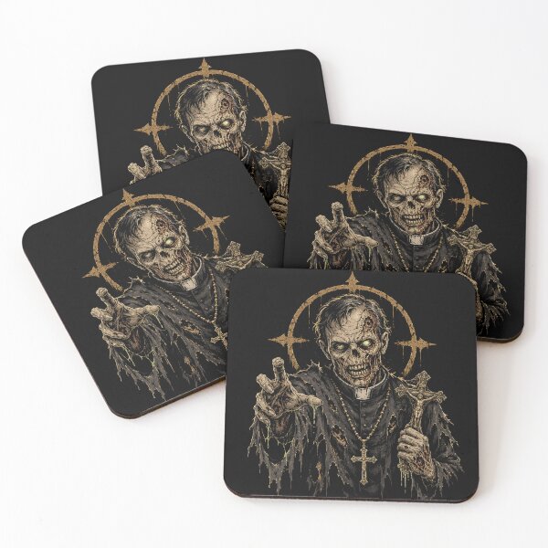 Item preview, Zombie Priest – Gothic Religious Horror Art designed and sold by Stinky Lincy's Apparel Company.