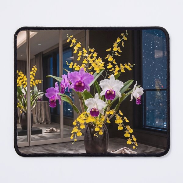 Item preview, Elegant Cattleya Orchid Ikebana Winter Photography designed and sold by conohitoAI-ArtGallery.