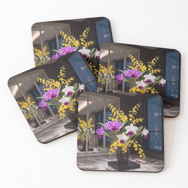 Item preview, Elegant Cattleya Orchid Ikebana Winter Photography designed and sold by conohitoAI-ArtGallery.