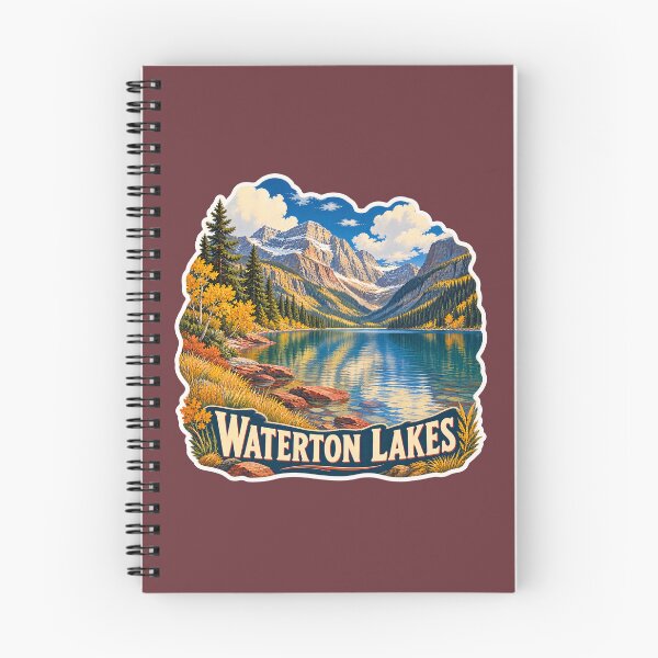 Item preview, Waterton Lakes Alberta Vintage Rocky Mountain Travel Print designed and sold by PinUpPizzazz.