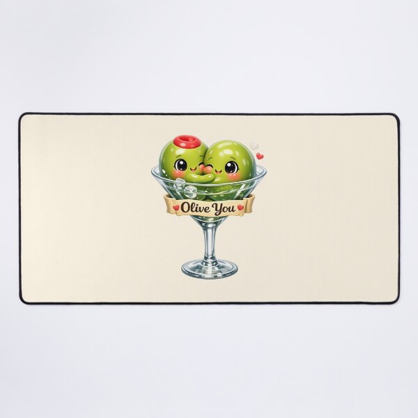 Item preview, Olive You | Cute Kawaii Olive Couple in Martini Glass designed and sold by Moons Studio.