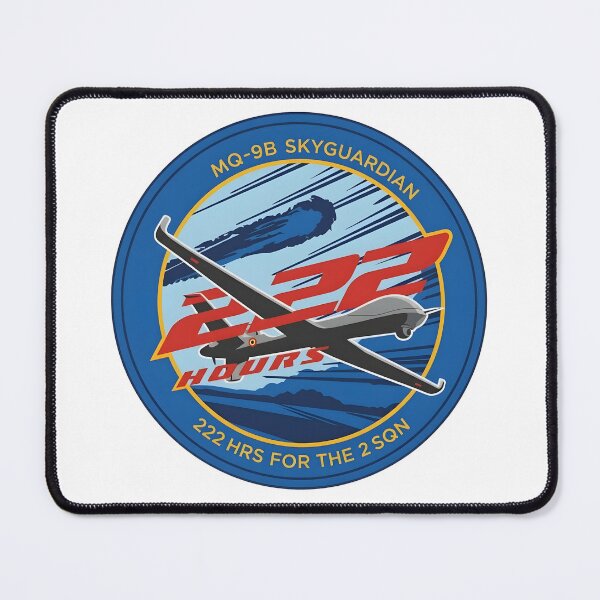 Item preview, Belgian Air Force MQ-9B SkyGuardian "222 Hours for 2 SQN" Milestone Patch designed and sold by CharlieDesings.