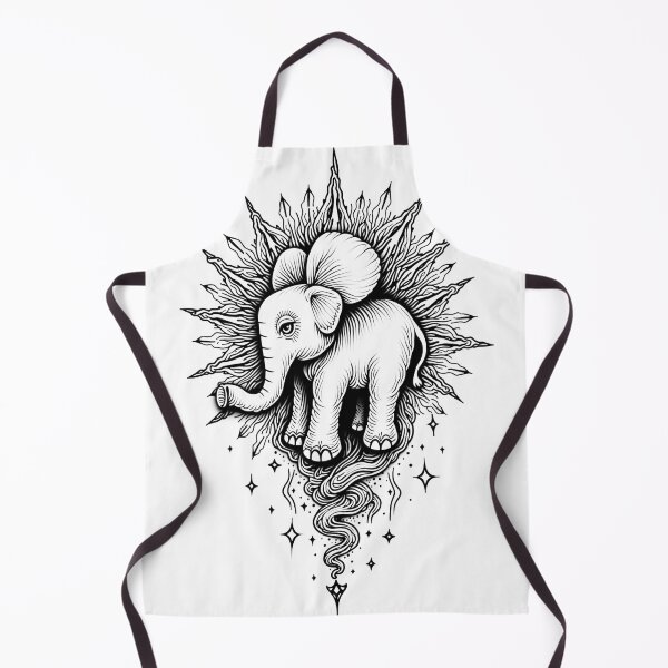 Item preview, Floating Elephant Surreal Tattoo Flash designed and sold by Qubivibe.