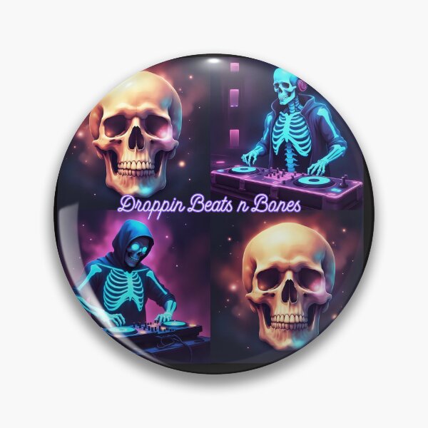 Item preview, DJ Skeletons Neon Rave - Droppin Beats Art designed and sold by soin10s-designs.