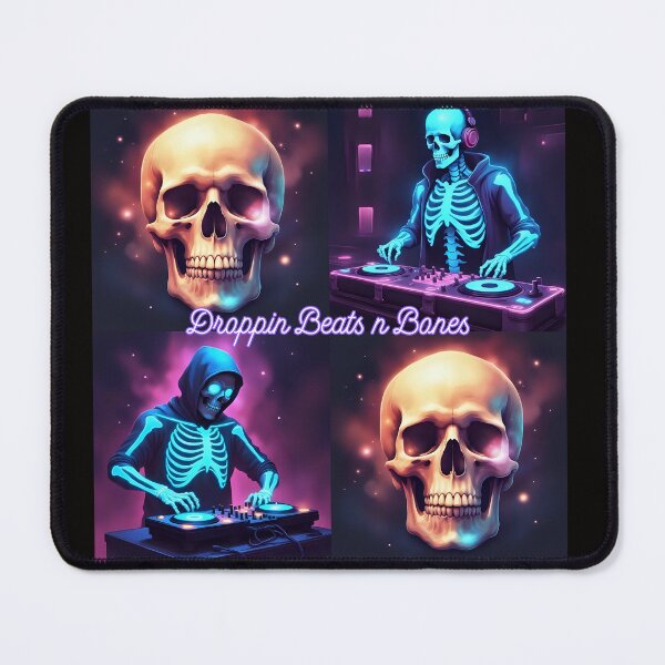 Item preview, DJ Skeletons Neon Rave - Droppin Beats Art designed and sold by soin10s-designs.