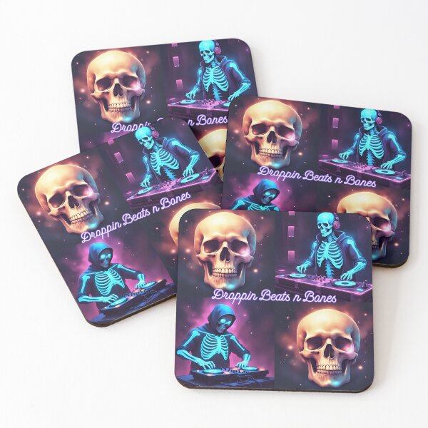 Item preview, DJ Skeletons Neon Rave - Droppin Beats Art designed and sold by soin10s-designs.