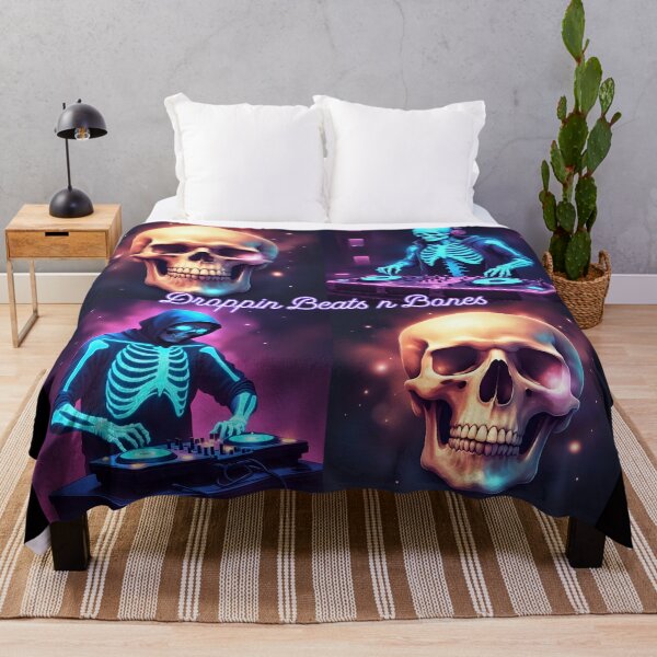 Item preview, DJ Skeletons Neon Rave - Droppin Beats Art designed and sold by soin10s-designs.