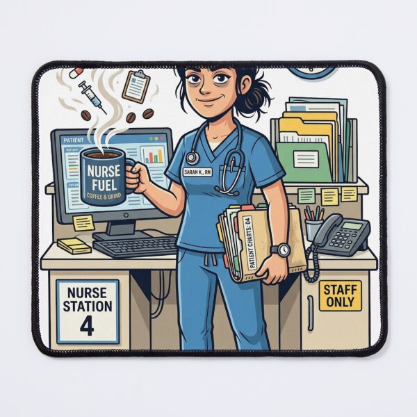 Item preview, Nurse Fuel Coffee Lover designed and sold by meghnad.