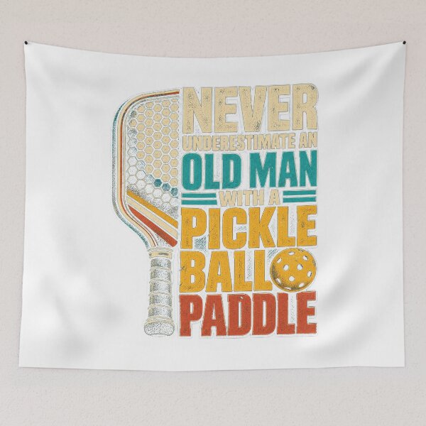 Item preview, Mens Never Underestimate an Old Man with A Pickleball Paddle retro designed and sold by gamoreRony.