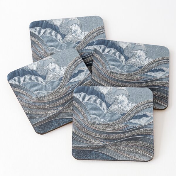 Item preview, Slate Blue Frost Textile Art Landscape designed and sold by KingsArtworx 2.