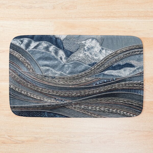 Item preview, Slate Blue Frost Textile Art Landscape designed and sold by KingsArtworx 2.
