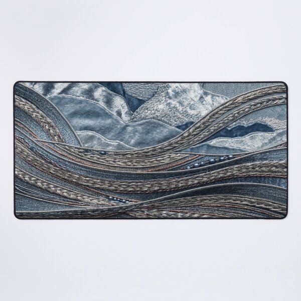 Item preview, Slate Blue Frost Textile Art Landscape designed and sold by KingsArtworx 2.