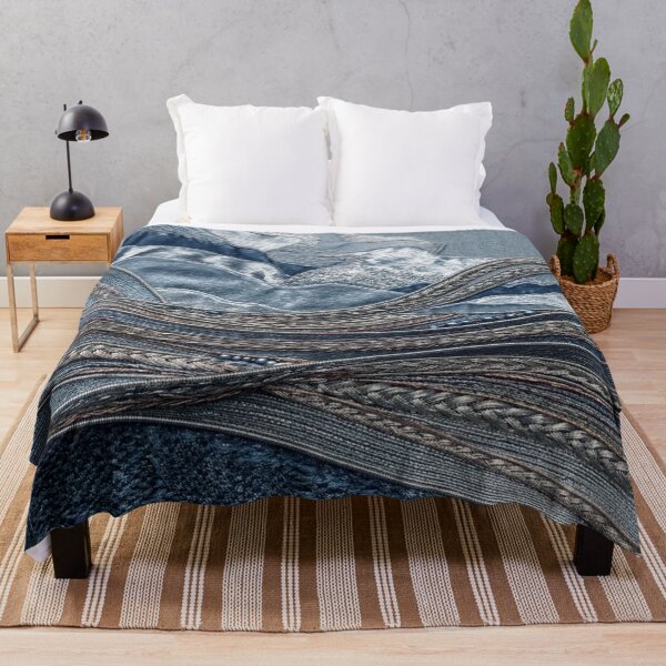 Item preview, Slate Blue Frost Textile Art Landscape designed and sold by KingsArtworx 2.