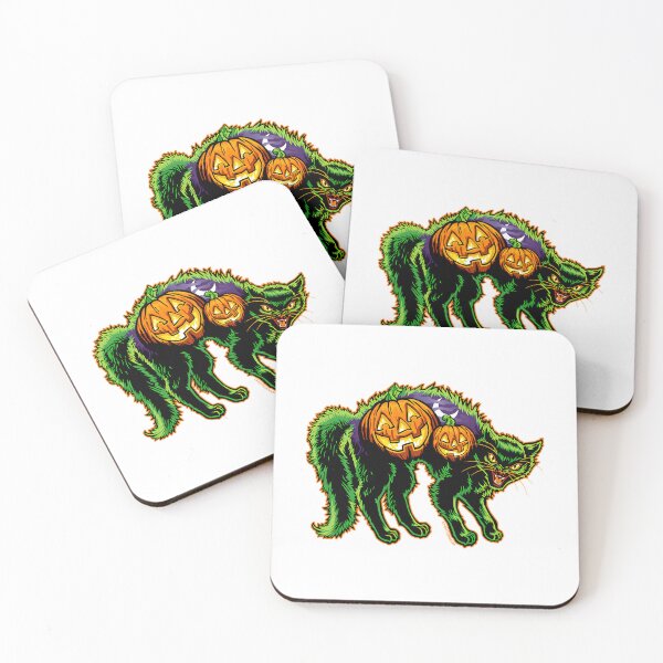 Item preview, Halloween Retro Black Cat And Pumpkins Scene designed and sold by TasuDesigners.