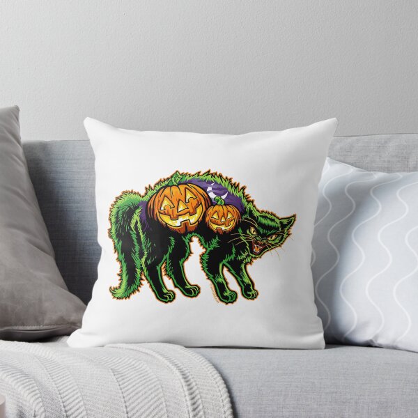 Item preview, Halloween Retro Black Cat And Pumpkins Scene designed and sold by TasuDesigners.