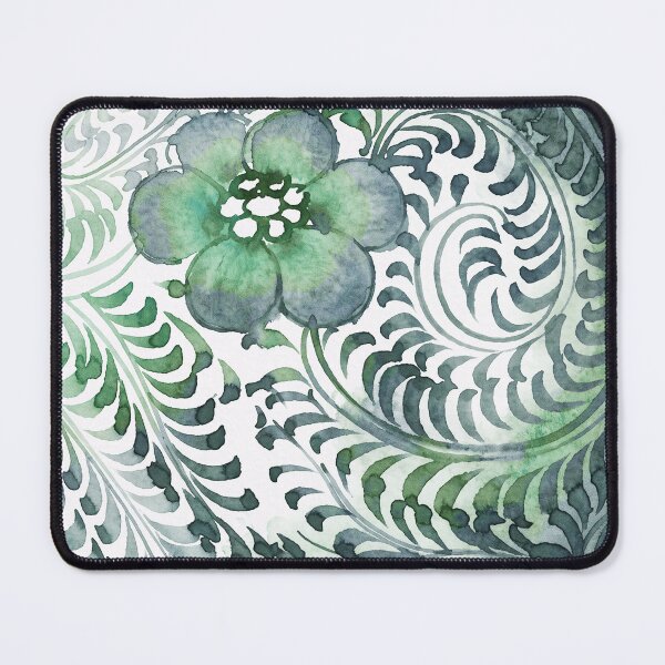 Item preview, Chinoiserie Green Swirl Floral Watercolor Pattern designed and sold by Fani*.