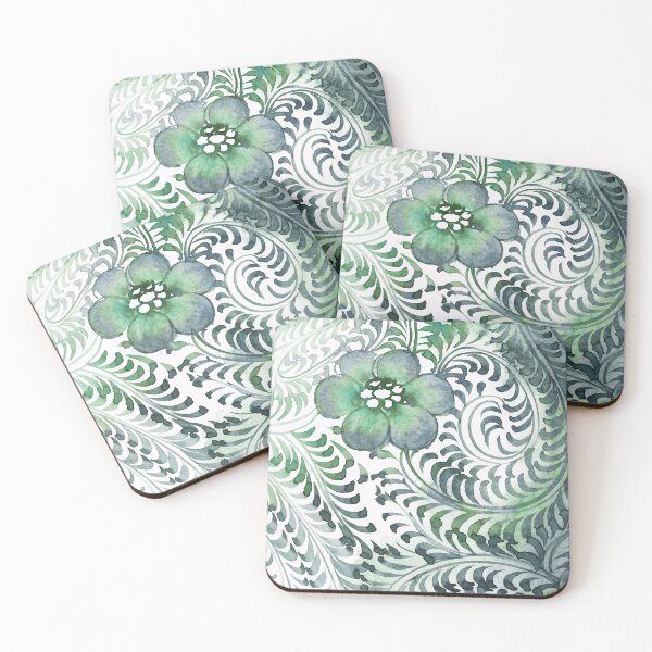 Item preview, Chinoiserie Green Swirl Floral Watercolor Pattern designed and sold by Fani*.