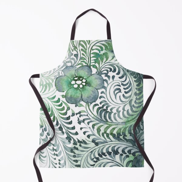 Item preview, Chinoiserie Green Swirl Floral Watercolor Pattern designed and sold by Fani*.