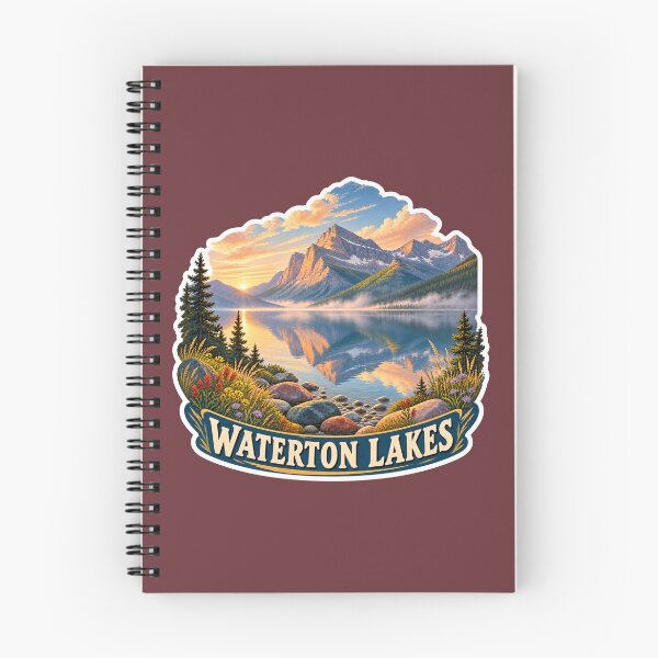 Item preview, Waterton Lakes Alberta Vintage Rocky Mountain Travel Print designed and sold by PinUpPizzazz.