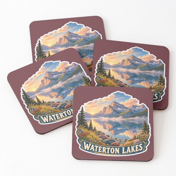 Item preview, Waterton Lakes Alberta Vintage Rocky Mountain Travel Print designed and sold by PinUpPizzazz.
