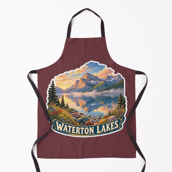 Item preview, Waterton Lakes Alberta Vintage Rocky Mountain Travel Print designed and sold by PinUpPizzazz.