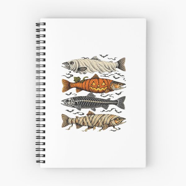 Item preview, Halloween Trout Fish Ghost Pumpkin Skeleton Mummy designed and sold by nryum.
