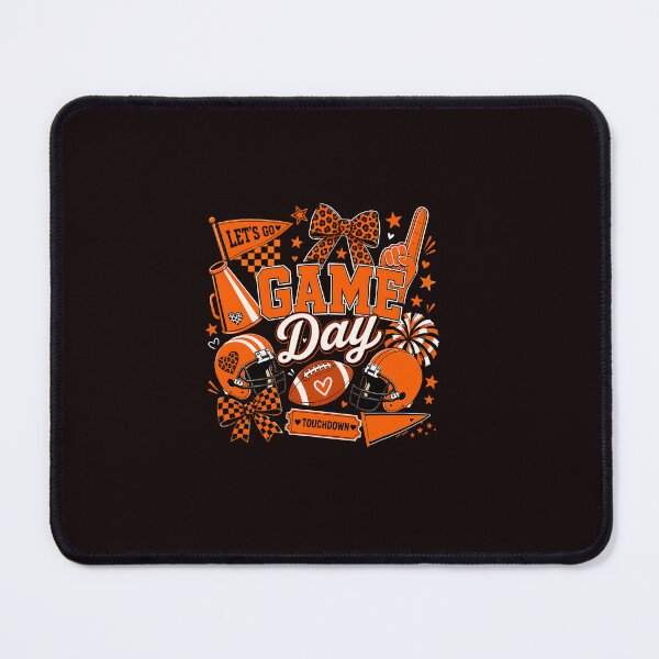 Item preview, Game Day Football Black And Orange Fan Cheer designed and sold by ImeldaSparks.