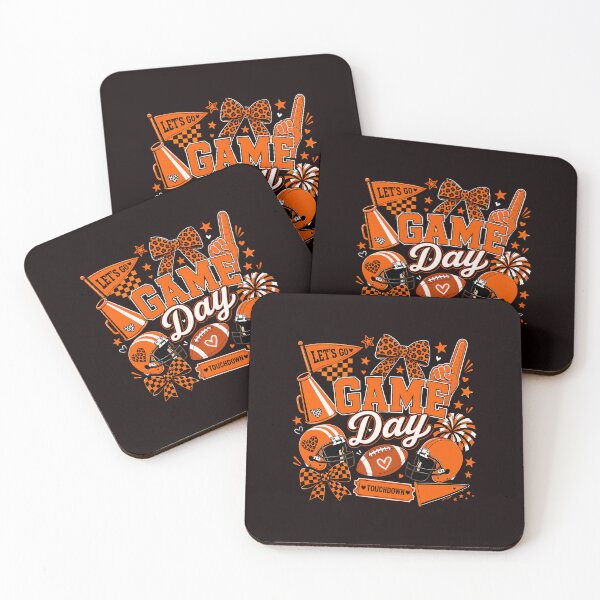 Item preview, Game Day Football Black And Orange Fan Cheer designed and sold by ImeldaSparks.