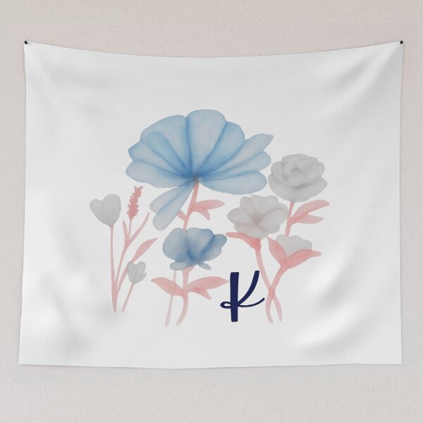 Item preview, Floral Watercolor Monogram Letter K Art designed and sold by MaisyTorrence.