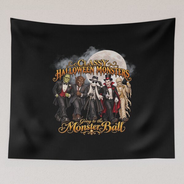 Item preview, Classy Halloween Monsters – Going to the Monster Ball designed and sold by Classic Chaos Creations.