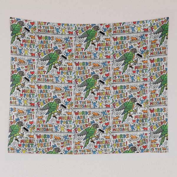 Item preview, Dusky Conure Mural Poet designed and sold by PictoVibe.